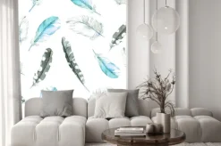 Naklejka: Pióra szwu. akwarela tle