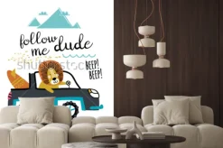 Naklejka: Podróżujący lew dla dzieci