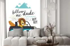 Naklejka: Podróżujący lew dla dzieci