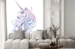 Naklejka: Portret jednorożca na akwareli