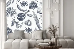 Naklejka: Przyprawy i zioła w stylu rysunkowym