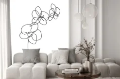 Naklejka: Ręcznie rysowane kwiaty orchidei. czarno-biały ilustracja wektorowa