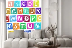 Naklejka: Ręcznie rysowany alfabet w stylu kreskówkowym