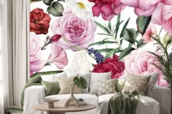 Naklejka: Romantyczne kwiaty akwarela