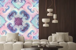 Naklejka: Różowo-niebieska mozaika