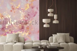 Naklejka: Różowo-złota abstrakcja