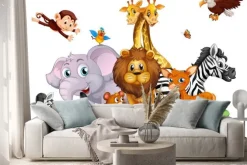 Naklejka: Rysunkowe zwierzątka z dżungli dla dzieci