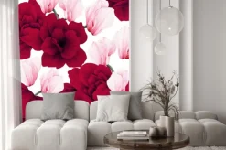 Naklejka: Seamless floral pattern with flowers on light background, watercolor.