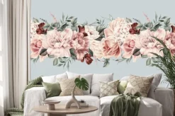 Naklejka: Seamless floral pattern with flowers on summer background, watercolor