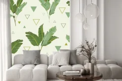 Naklejka: Seamless pattern. tropical palm pozostawia tła. liście bananowca