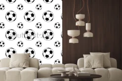 Naklejka: Seamless patterns from a soccer ball. black and white. vector