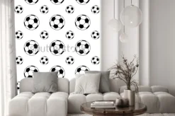 Naklejka: Seamless patterns from a soccer ball. black and white. vector