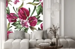 Naklejka: Seamless pattern burgundy flowers