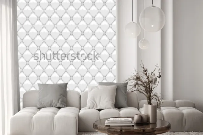 Naklejka: Seamless white leather upholstery