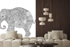 Naklejka: Słoń z kwiatowej dekoracji