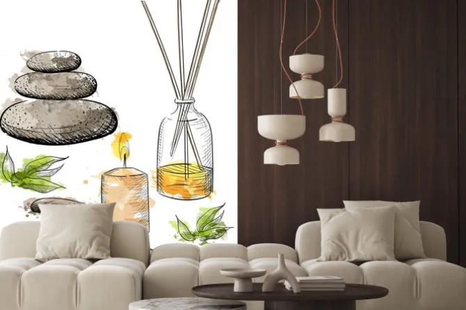 Naklejka: Spa set. sól kamienna niezbędny jacuzzi oil