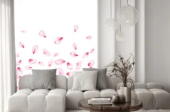 Naklejka: Spring blossom isolated petals flying