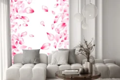 Naklejka: Spring blossom isolated petals flying