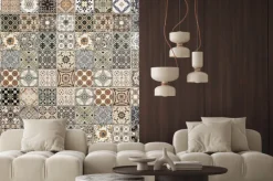 Naklejka: Starzy ścienni ceramicznych płytek wzory handcraft od thailand