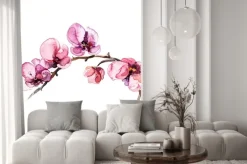 Naklejka: Storczyki w odcieniach różu i fioletu w stylu akwareli
