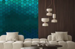 Naklejka: Sześciokąty w odcieniach morskiej zieleni