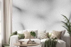 Naklejka: Tablica z dynamicznymi cząstkami. futurystyczny styl technologii.