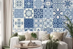 Naklejka: Tradycyjne ozdobne portugalskie dekoracyjne płytki azulejos.