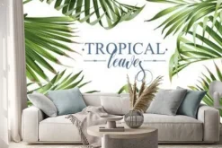 Naklejka: Transparent www tropikalnych liści