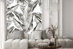 Naklejka: Tropic plants floral seamless jungle pattern. print vector background