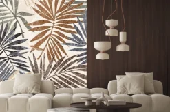 Naklejka: Tropikalna kompozycja z jesiennymi liśćmi