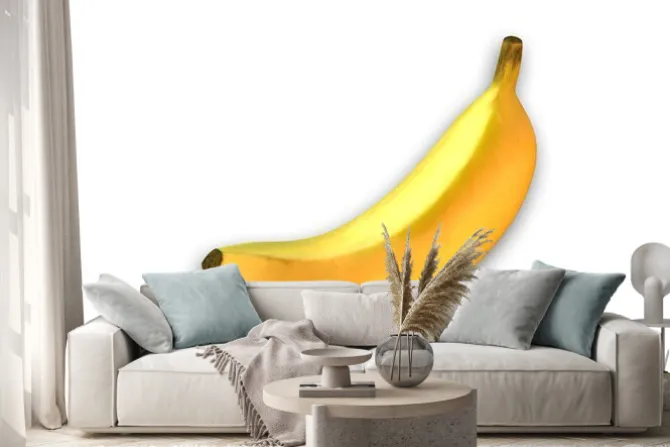 Naklejka: Żółty banan, owoce na białym tle