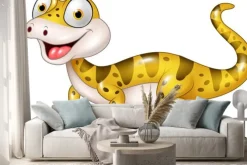 Naklejka: Żółty gekon z kreskówki