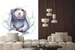 Naklejka: Uśmiechnięty szczurek