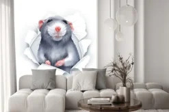 Naklejka: Uśmiechnięty szczurek