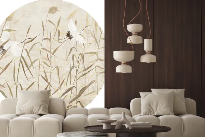 Naklejka: Żurawie wśród traw