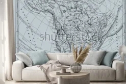 Naklejka: Vector historical map of nord america from atlas published in