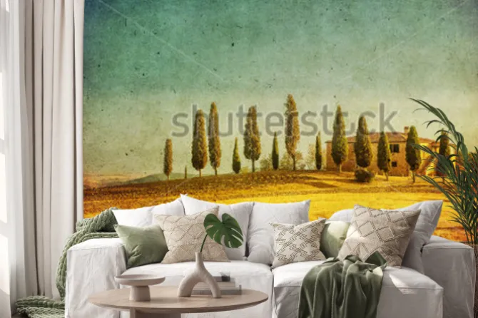 Naklejka: Vintage tuscan landscape