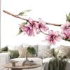 Naklejka: Watercolor cherry blossom. hand painted flowers, leaves and branch