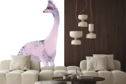 Naklejka: Watercolor dinosaurs brontosaurus