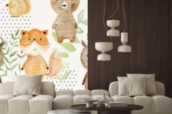 Naklejka: Watercolor forest pattern.