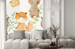 Naklejka: Watercolor forest pattern.