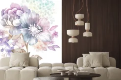 Naklejka: Watercolor illustration flower bouquet in simple background