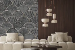 Naklejka: Watercolor sea shell seamless pattern. hand drawn seashells texture