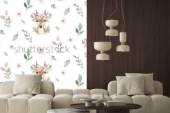 Naklejka: Watercolor seamless hand illustrated floral pattern with floral