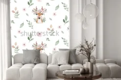 Naklejka: Watercolor seamless hand illustrated floral pattern with floral