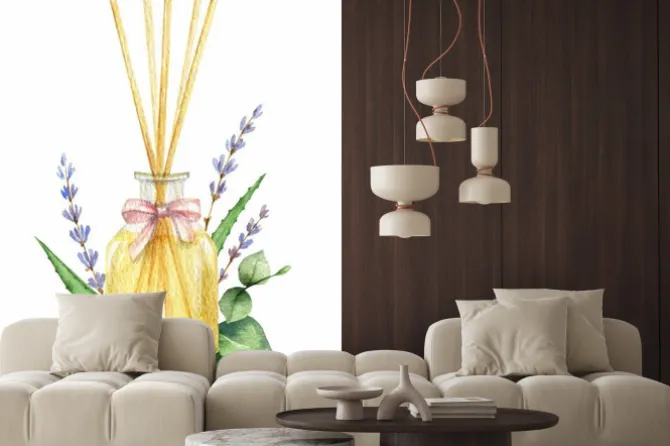 Naklejka: Watercolor vector spa arrangement of cosmetic products.