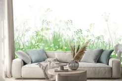 Naklejka: Wektor kwitnących kwiatów pola, natura granicy samodzielnie.