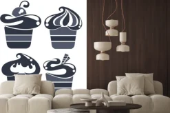 Naklejka: Wektor sylwetki sylwetki zabawna cartoon posypką