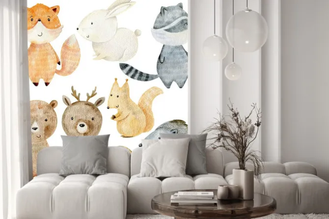 Naklejka: Wesołe leśne zwierzątka dla dzieci