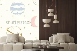 Naklejka: Wesołe rysunkowe planety i gwiazdki dla dzieci